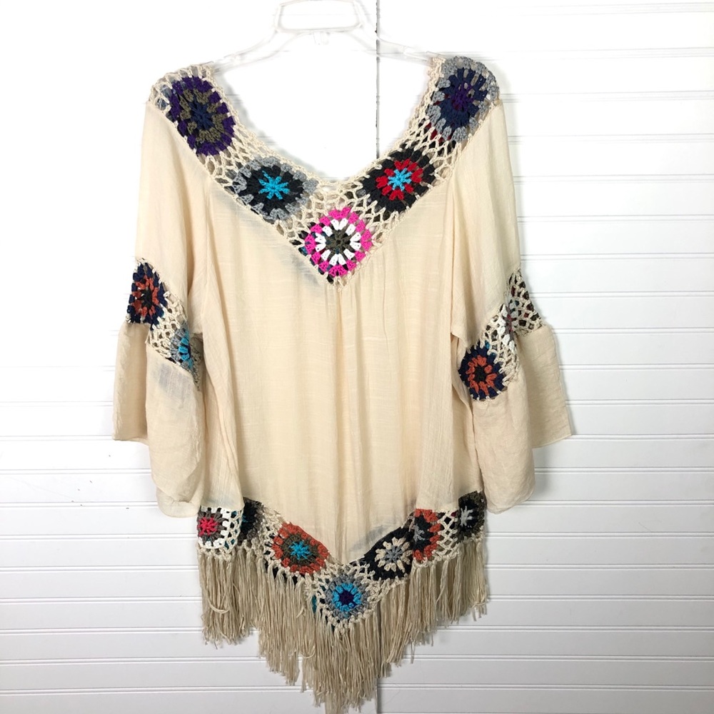 Artisanal Boho Fringed Top